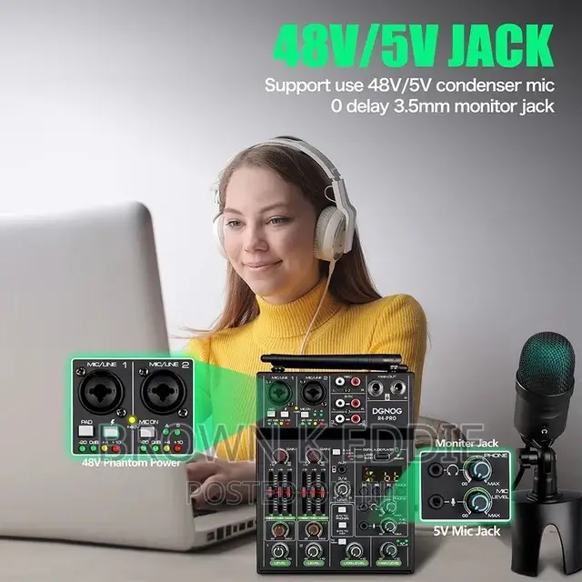 4 Channel Audio Mixer With Wireless Microphone