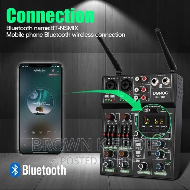 4 Channel Audio Mixer With Wireless Microphone