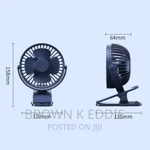 USB Rechargeable Table Fan Clip-on Type Portable Mini Desk F