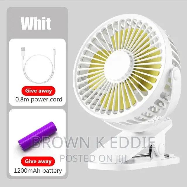 USB Rechargeable Table Fan Clip-on Type Portable Mini Desk F