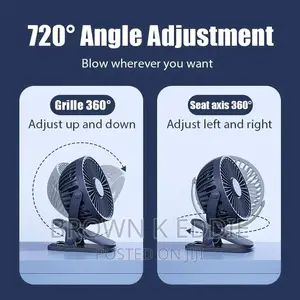 USB Rechargeable Table Fan Clip-on Type Portable Mini Desk F