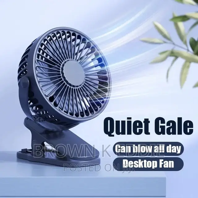 USB Rechargeable Table Fan Clip-on Type Portable Mini Desk F