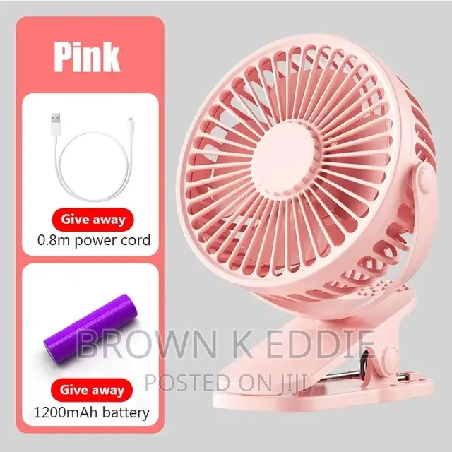 USB Rechargeable Table Fan Clip-on Type Portable Mini Desk F