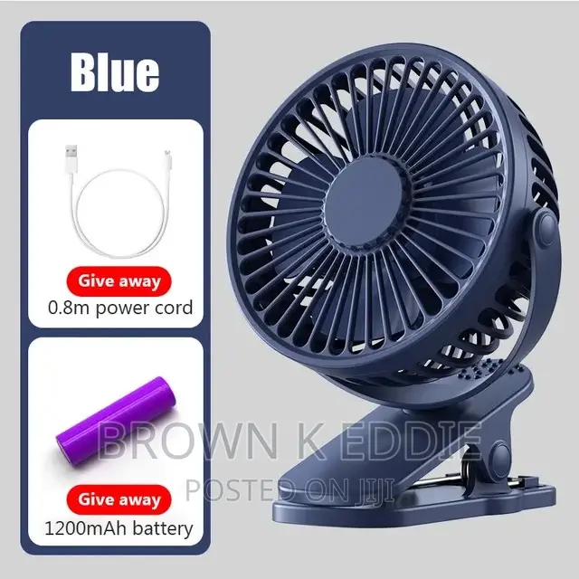 USB Rechargeable Table Fan Clip-on Type Portable Mini Desk F