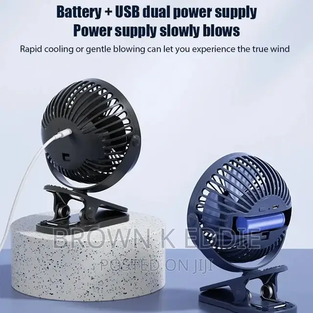 USB Rechargeable Table Fan Clip-on Type Portable Mini Desk F