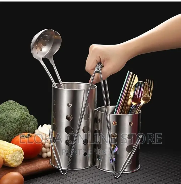 Stainless Steel Cutlery Holder With Handle