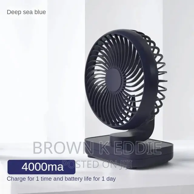 Portable Mini Fan Auto Rotation Desk Fan 4 Speed