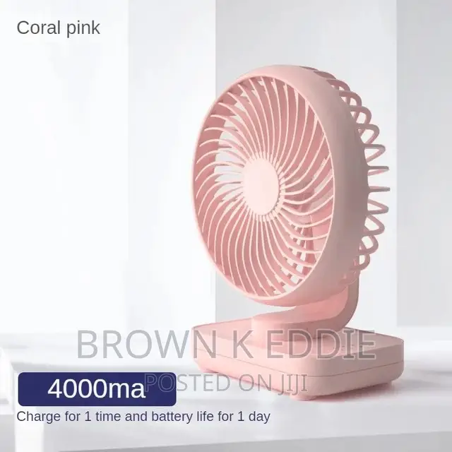 Portable Mini Fan Auto Rotation Desk Fan 4 Speed