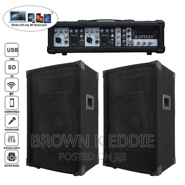 Professional Audio 1000W 2X12"Subwoofer PA Speaker System 