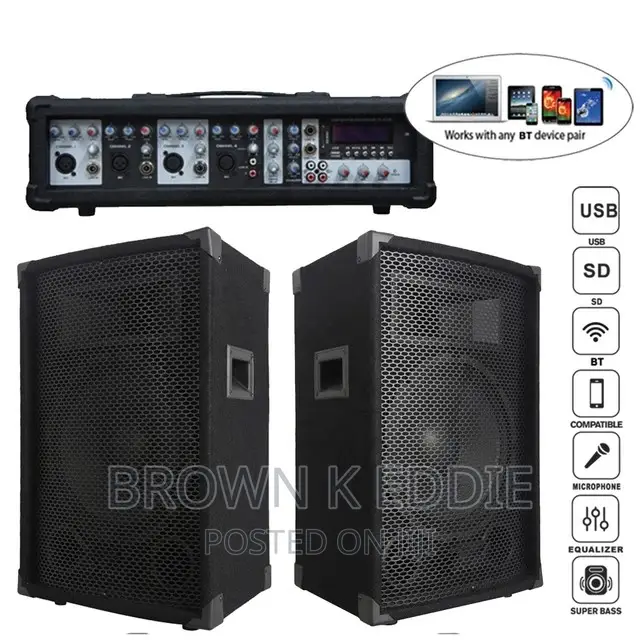 Professional Audio 1000W 2X12"Subwoofer PA Speaker System 