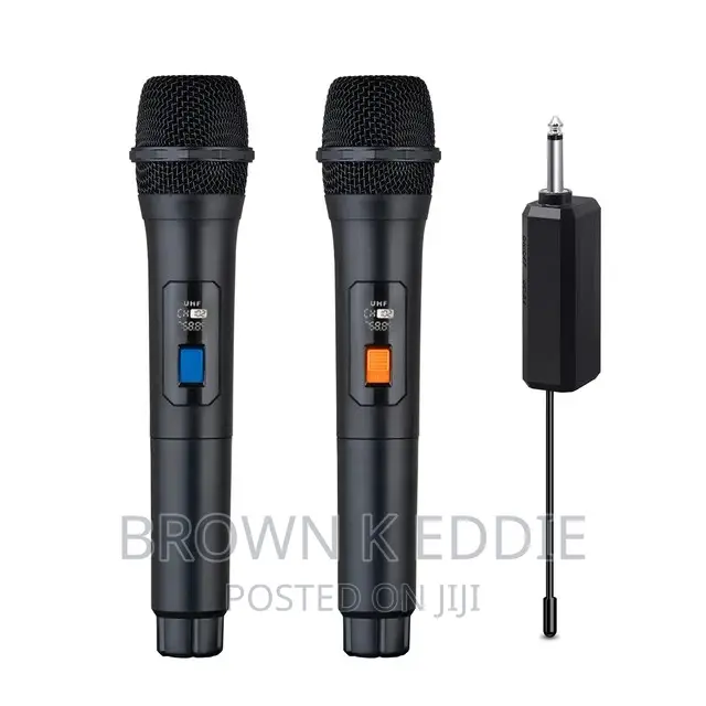 Wireless Microphone UHF Dual Cordless Dynamic Mic System