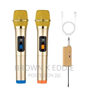 Wireless Microphone UHF Dual Cordless Dynamic Mic System