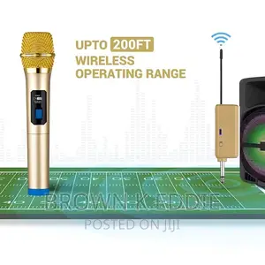 Wireless Microphone UHF Dual Cordless Dynamic Mic System