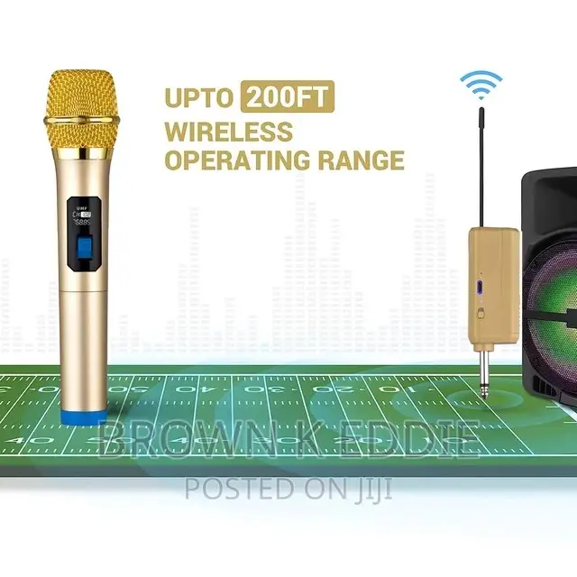 Wireless Microphone UHF Dual Cordless Dynamic Mic System