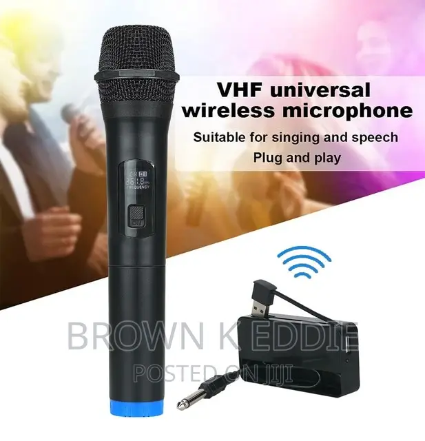 VHF Wireless Microphone Dual Cordless Dynamic Mic System