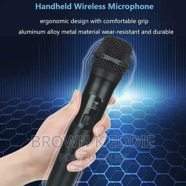 VHF Wireless Microphone Dual Cordless Dynamic Mic System