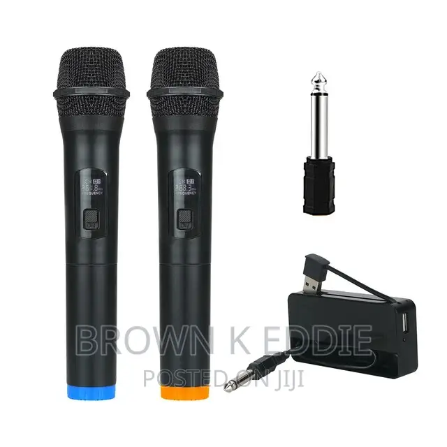 VHF Wireless Microphone Dual Cordless Dynamic Mic System