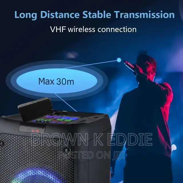 VHF Wireless Microphone Dual Cordless Dynamic Mic System