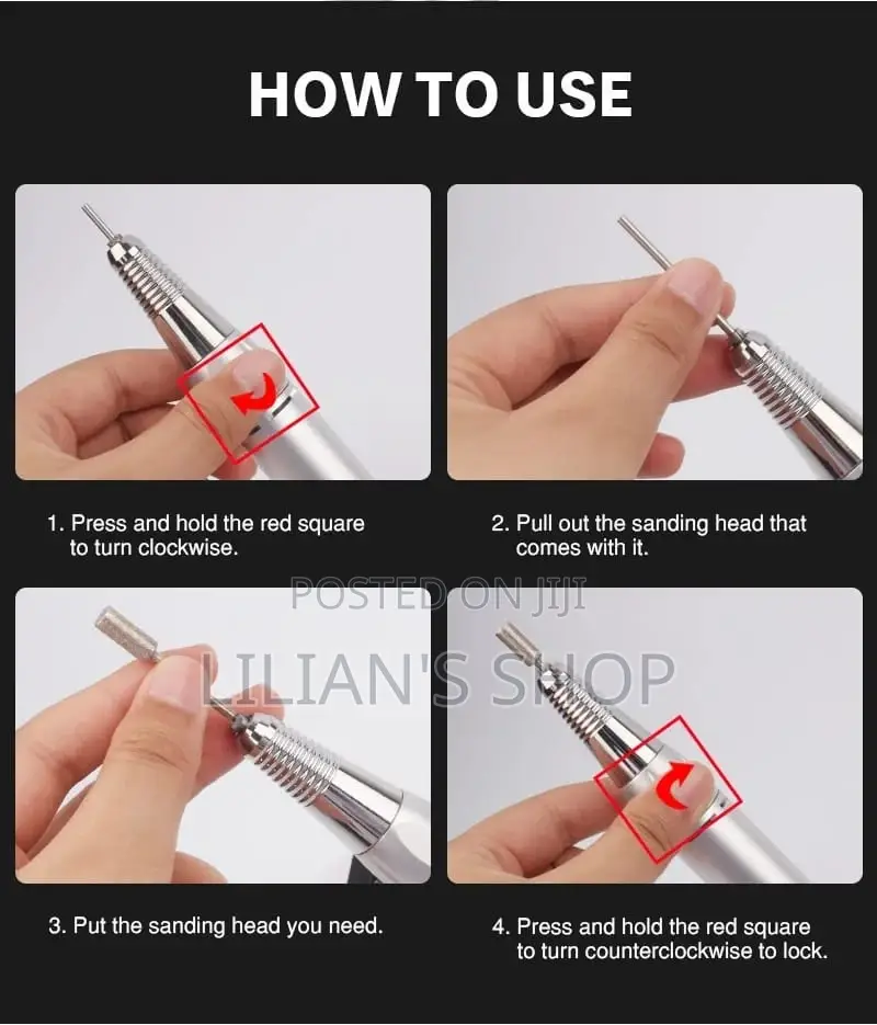 Portable Wireless Rechargeable Nail Drill