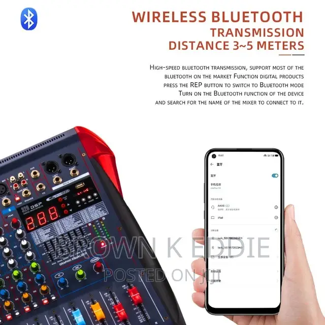 6/8/12 Channel Mixer Effect With Effector Bluetooth
