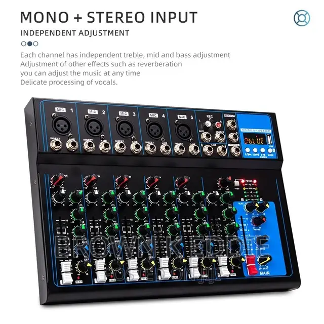 Professional 7 Channel Mixer Bluetooth
