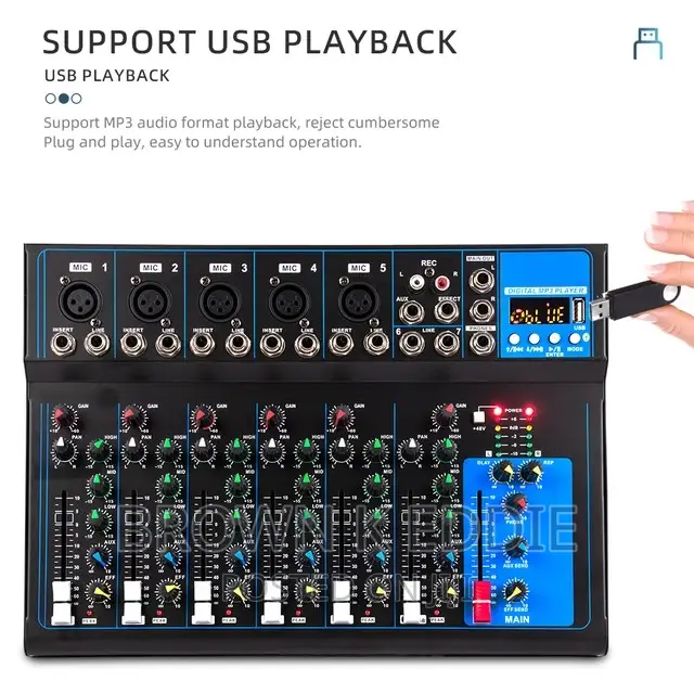 Professional 7 Channel Mixer Bluetooth