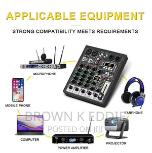 Professional 4 Channel Mixer 48V Phantom Power Bluetooth