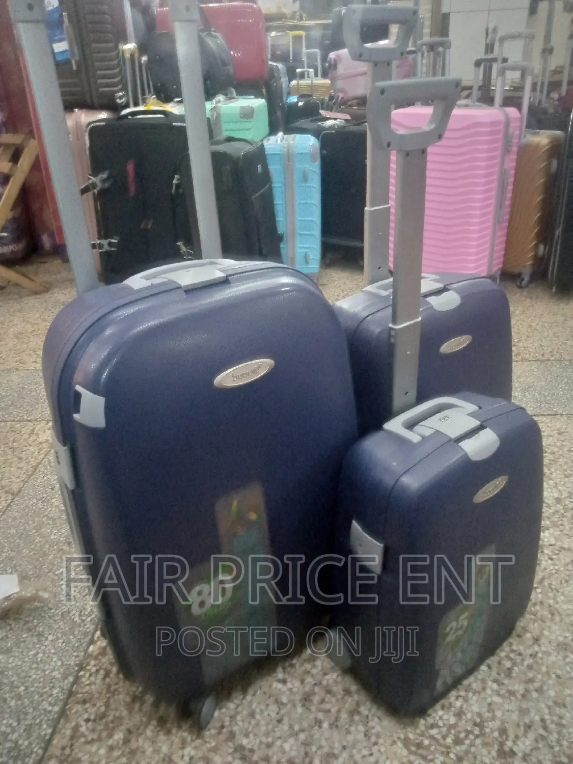 Orignal French Plastic Travelling Suitcase of Boule.( Blue)