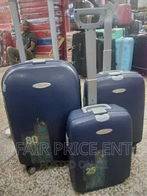Orignal French Plastic Travelling Suitcase of Boule.( Blue)