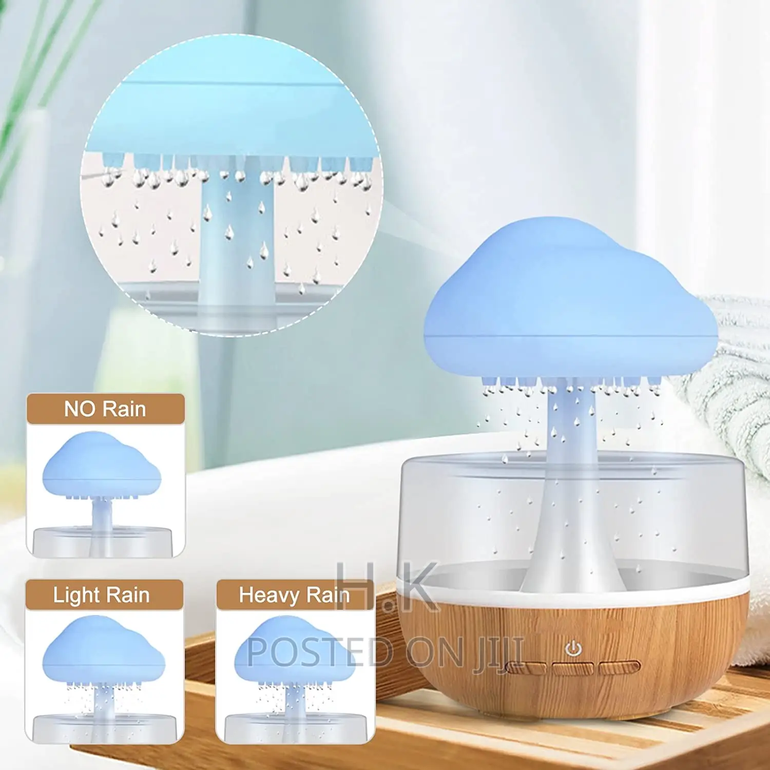 Rain Cloud Humidifier Water Drip,Cute Mushroom Humidifier