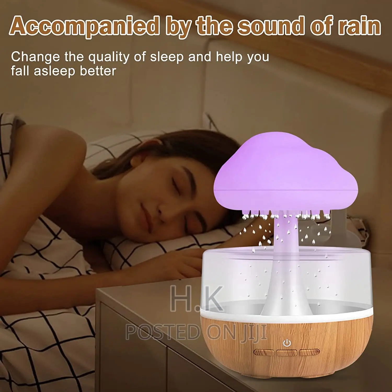 Rain Cloud Humidifier Water Drip,Cute Mushroom Humidifier
