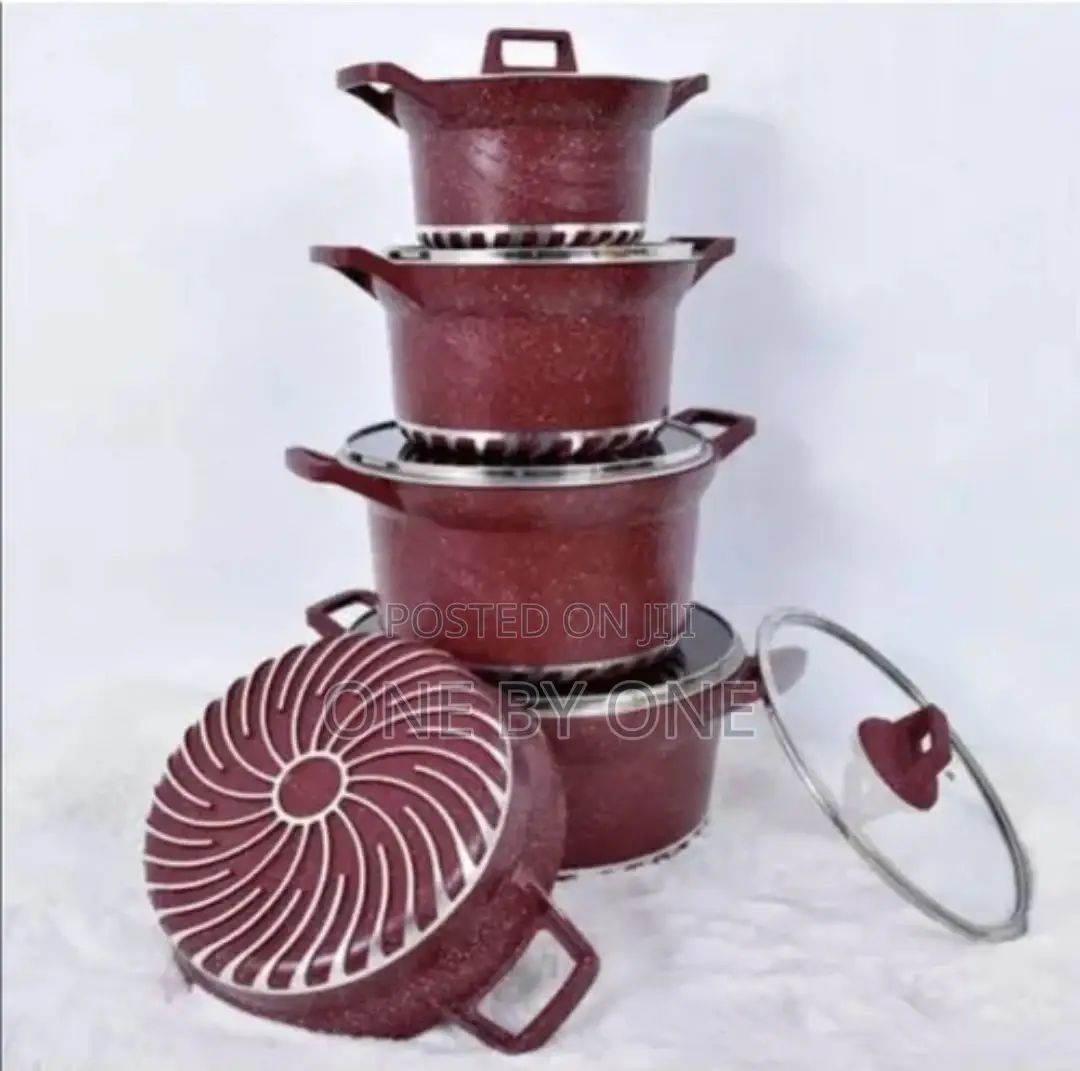 10 PCS Heavy Granite Cooking Pot Set With Lids