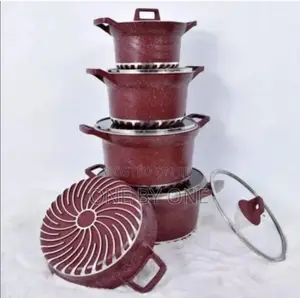10 PCS Heavy Granite Cooking Pot Set With Lids