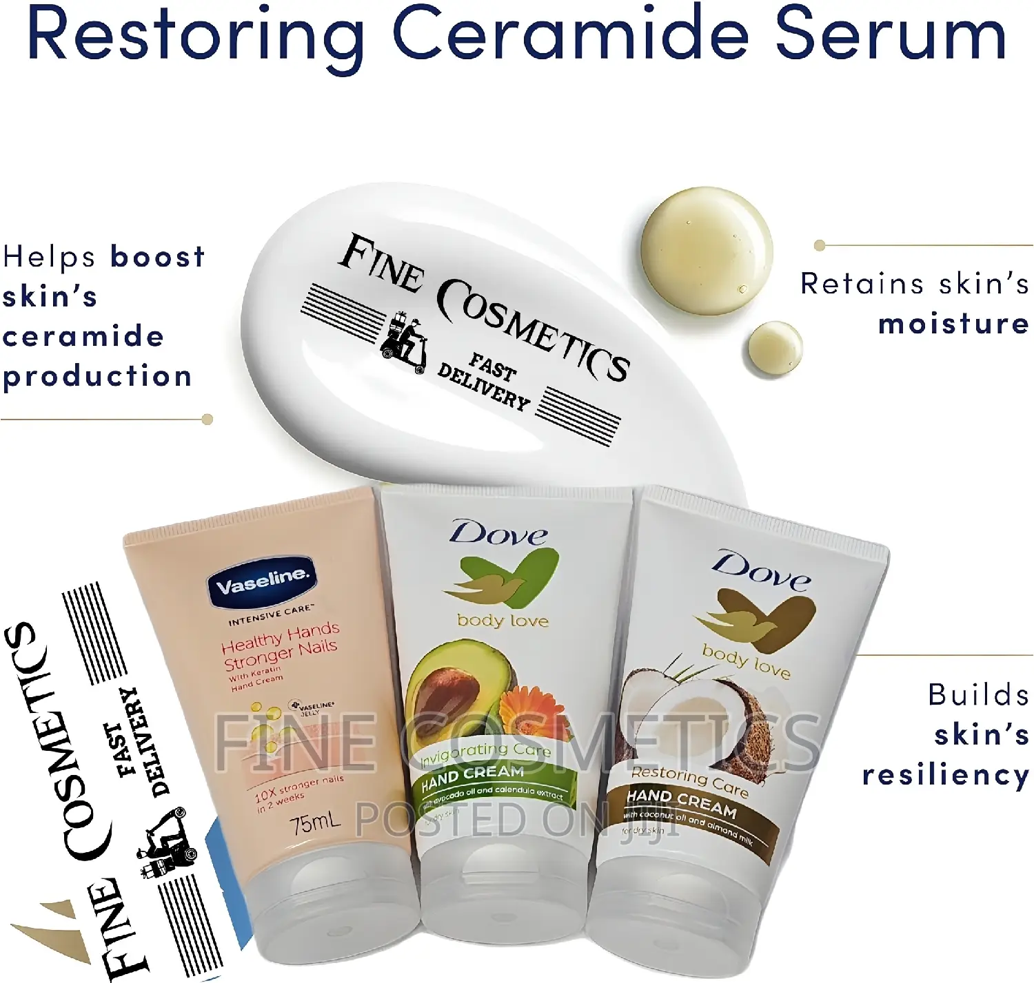 HAND CREAMS VASELINE AND DOVE Deep Moisturizing for Dry Hand