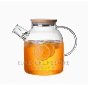 1800ml Glass Tea Pot Kettle Infuser Bamboo Lid