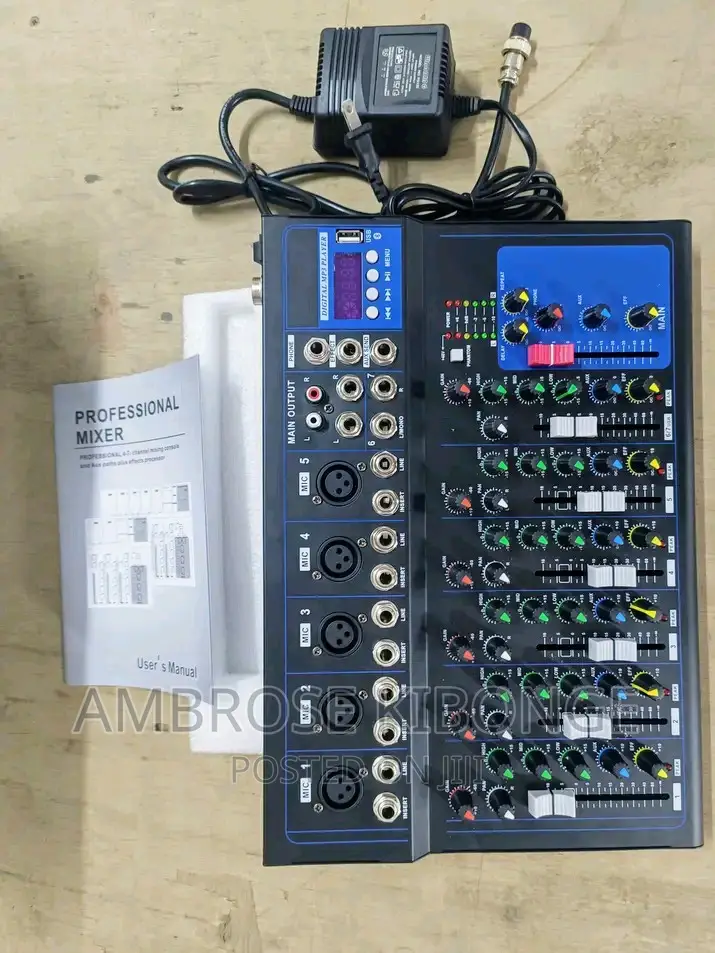 Digital 7-Channel USB Mixing Console Effects Processor Mixer