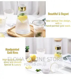 Elegant Water Carafe With Gold Decoration
