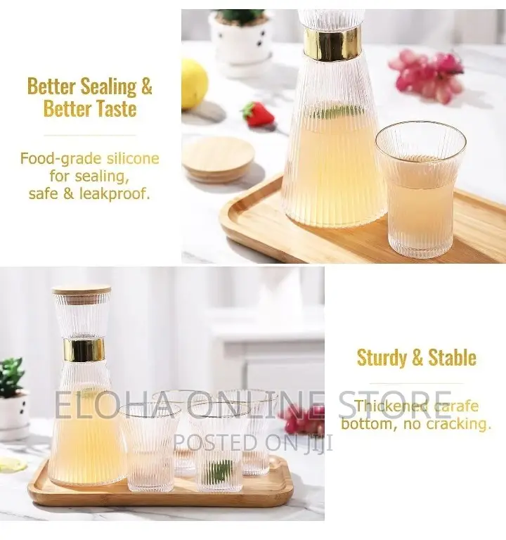 Elegant Water Carafe With Gold Decoration