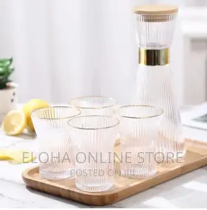 Elegant Water Carafe With Gold Decoration