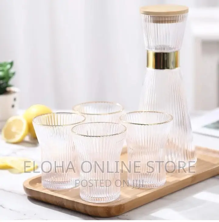 Elegant Water Carafe With Gold Decoration
