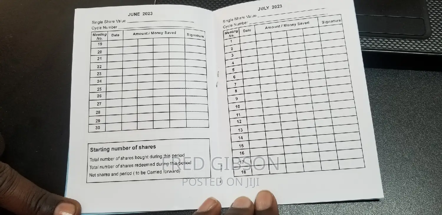 Black Books Attendance Books, Receipt Books, Saving Book
