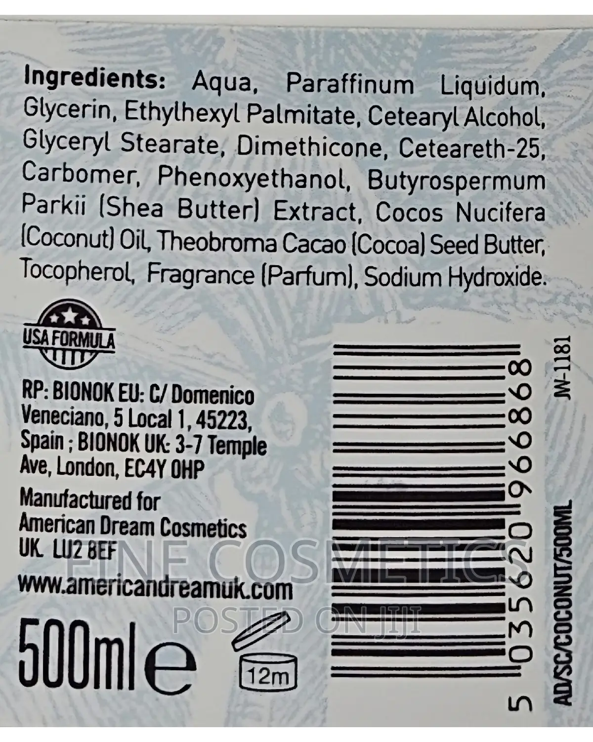 American Dream Coconut Oil Cream | Moisturising Body Butter