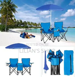 2 Foldable Camping Chair With Umbrella