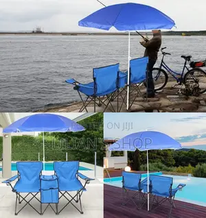 2 Foldable Camping Chair With Umbrella