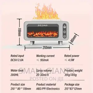 7 Color Fireplace Flame Aromatherapy Air Humidifier