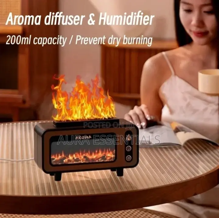 3D Fireplace Aroma Humidifier