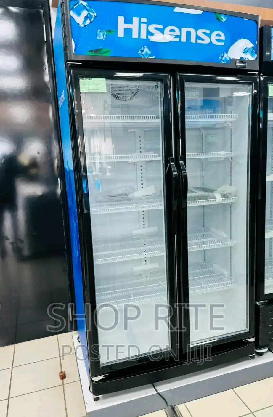 Hisense 810liters Glass Display Chiller Refrigerator 2 Door.