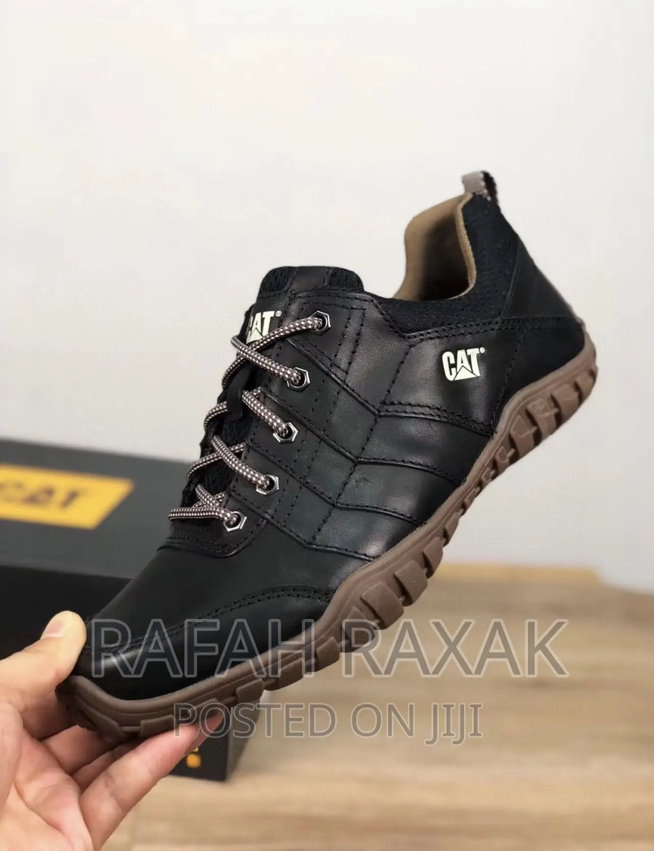 Original Black Caterpillar Lace Up Leather Sneakers
