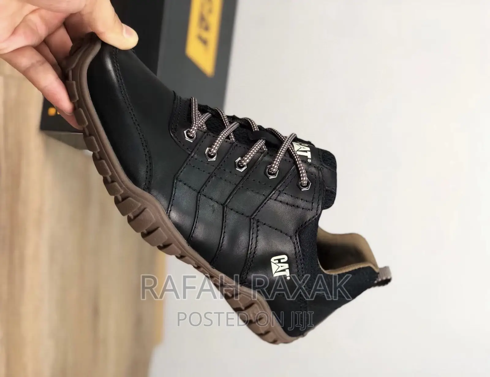 Original Black Caterpillar Lace Up Leather Sneakers