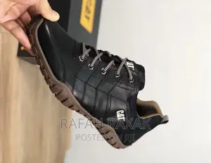 Original Black Caterpillar Lace Up Leather Sneakers
